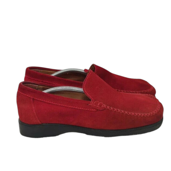 VIntage Red Suede Loafer Loafers sz 8 - Picture 3 of 11